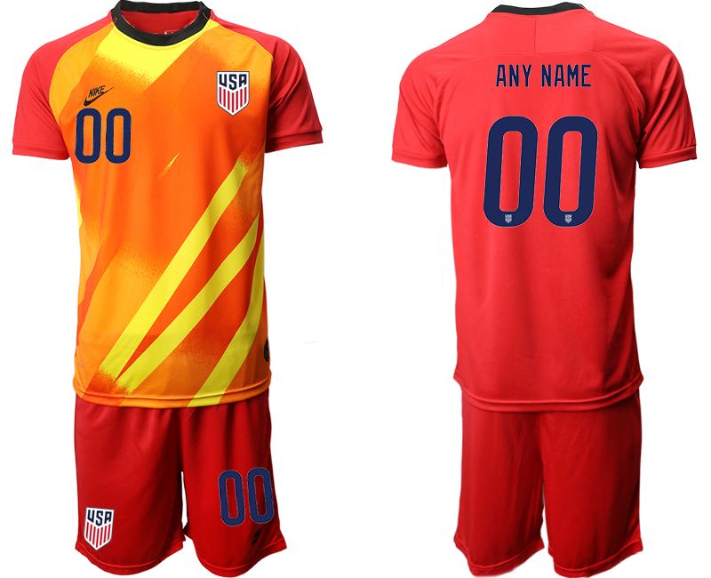 Men 2020-2021 Season National team United States goalkeeper red customized Soccer Jersey->united states jersey->Soccer Country Jersey